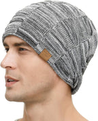 Slouchy Beanie for Men Winter Hats for Guys Cool Beanies Mens Lined Knit Warm Thick Skully Stocking Binie Hat Pairs