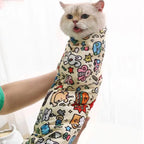 Cat Restraint Wrap - Self-Adherent Grooming Swaddle for Safe Nail Trimming & Bathing