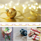 4 Rolls 100 Yards Christmas Ribbons Metallic Glitter Fabric Holiday Festival Satin Ribbons 10Mm Wide for Gift Wrapping Decoration